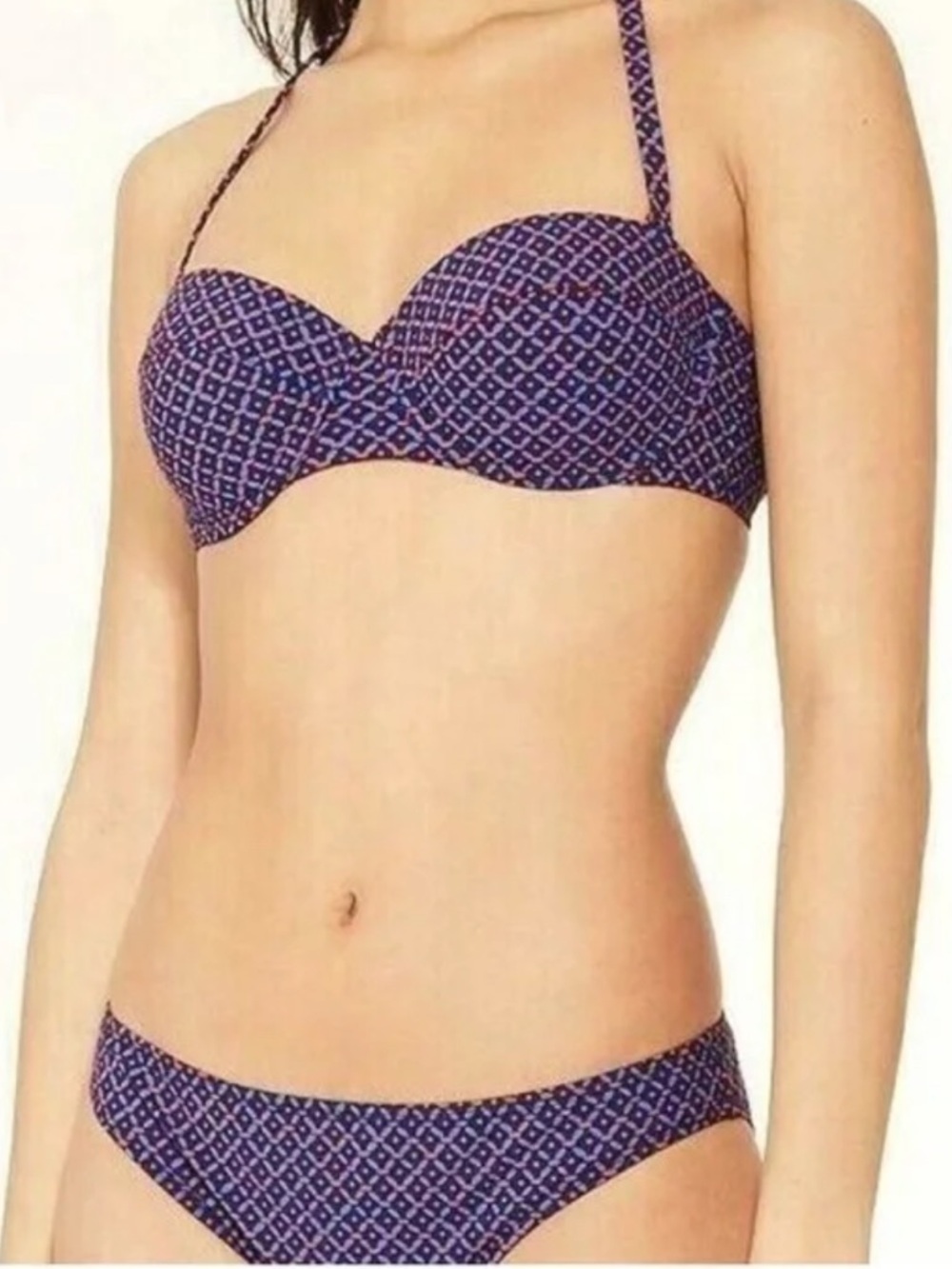 Tory Burch navy and red Geometric Bikini top size M and bottom S
